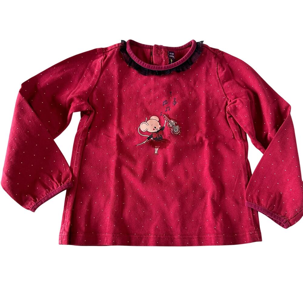 Sergent Major Pink Top with Mouse Design - 18 Months